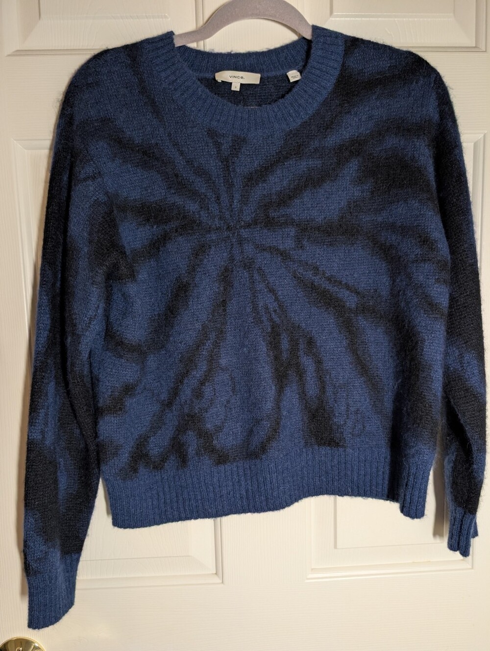 Vince Tie Dye Blue Crew Neck Sweater Size Small